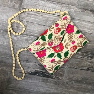 Floral Embroidered Envelope Purse